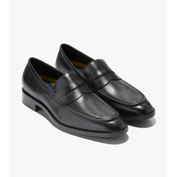 COLE HAAN MEN\'S HAWTHORNE LEATHER PENNY LOAFERS BLACK NEW 11 $180 main image 2